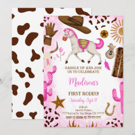 Cute Cowgirl Anniversaire Invitation