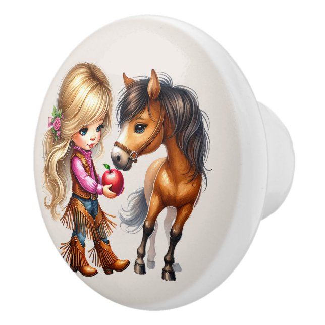 Cute cowgirls girls room  keramikknauf (Rechts)