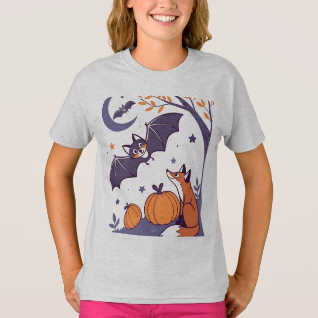 Cute & Cozy Halloween Tumblers with Smiling Bats,  T-Shirt (Vorderseite)