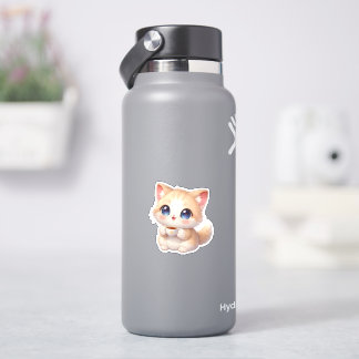 Cute Cozy Kitty Coffee Cup Vinyl Sticker