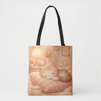 Cute Cozy Sleeping Cat Tote Bag Tasche