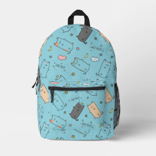 Cute & Cozy Sleepy Cat Dreams Muster Bedruckter Rucksack