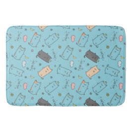 Cute & Cozy Sleepy Cat Dreams Pattern Badematte