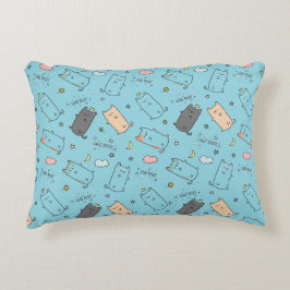 Cute & Cozy Sleepy Cat Dreams Pattern Dekokissen