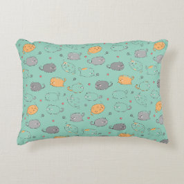 Cute & Cozy Sleepy Cat Dreams Pattern Dekokissen