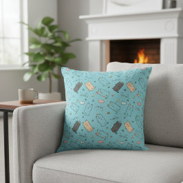 Cute & Cozy Sleepy Cat Dreams Pattern Kissen