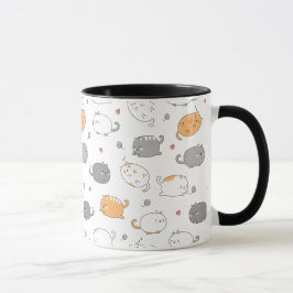 Cute & Cozy Sleepy Cat Dreams Pattern Tasse