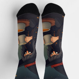 Cute Cozy Witch Coffee Socks – Halloween Magic Socken