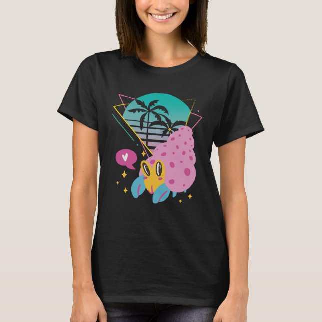 Cute Crab with Palm trees Seafood Ocean T-Shirt (Vorderseite)
