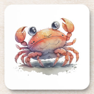 Cute Crabe Dessous de verre en plastique dur