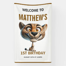 Cute Crazy Cheetah Farm Theme 1st Birthday