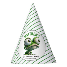 Cute Crazy Frog Farm Theme 1st Birthday Partyhütchen