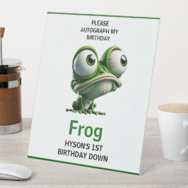 Cute Crazy Frog Farm Theme 1st Birthday Sockelschild