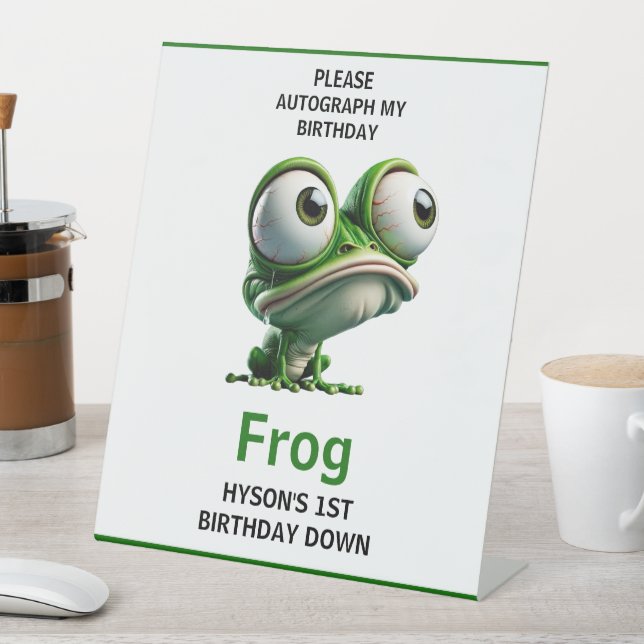 Cute Crazy Frog Farm Theme 1st Birthday Sockelschild (In Situ)
