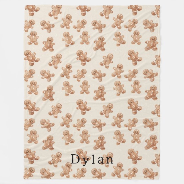 Cute Cream Gingerbread Cookies   Fleecedecke (Vorderseite)