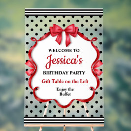 Cute Crimson Bow Birthday Acrylschild