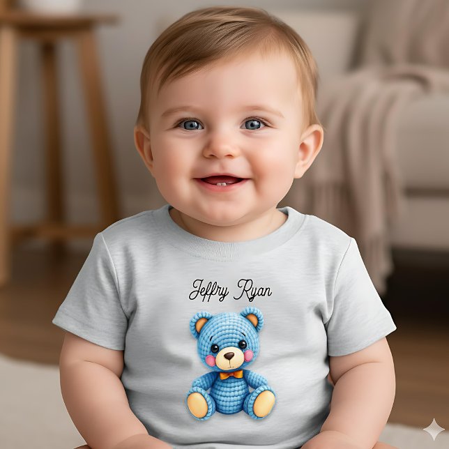 Cute Crochet Bear Personalized  Baby T-shirt (Von Creator hochgeladen)