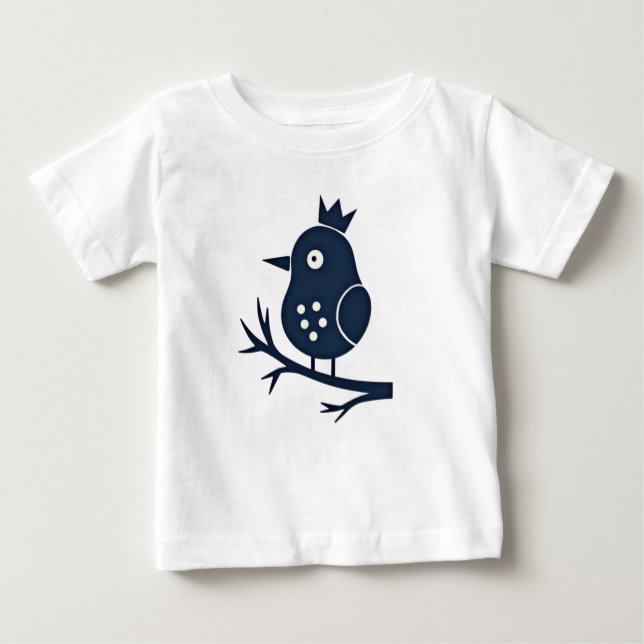 Cute Crowned Bird Toddler T-Shirt (Vorderseite)