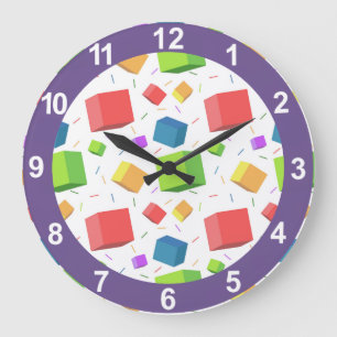 Cute Cubes Große Wanduhr