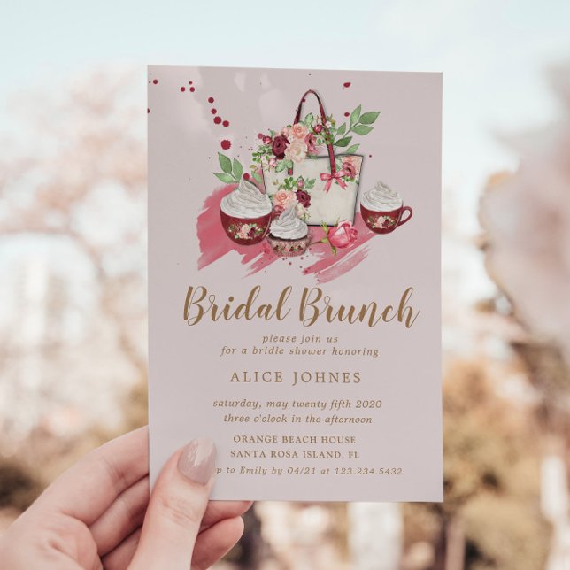Cute Cupcake Floral Bridal Brunch Invitation (Créateur téléchargé)