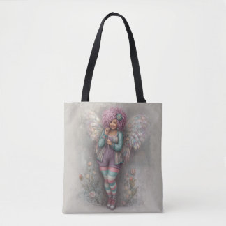 Cute Curvy Pastel Fairy with Iridescent Wings  Tasche