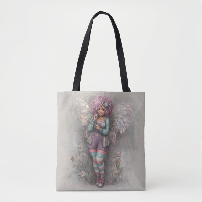 Cute Curvy Pastel Fairy with Iridescent Wings  Tasche (Vorderseite)