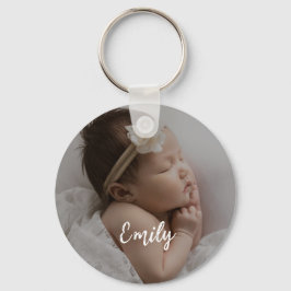 Cute Custom Baby Photo  Name Keychain Schlüsselanhänger