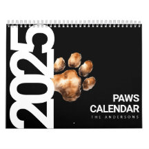 Cute Custom Modern Pet Lovers 2025 Calendrier