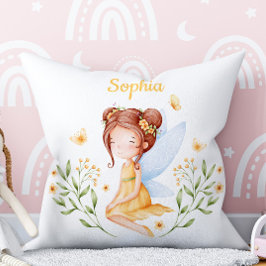 Cute Custom Name Baby Girl Fairy Pillow  Kissen
