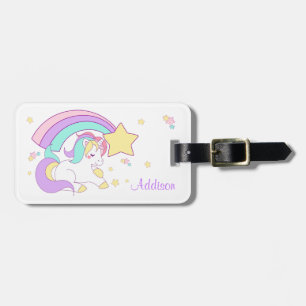 Cute Custom Personalized Magical Rainbow Unicorn Gepäckanhänger