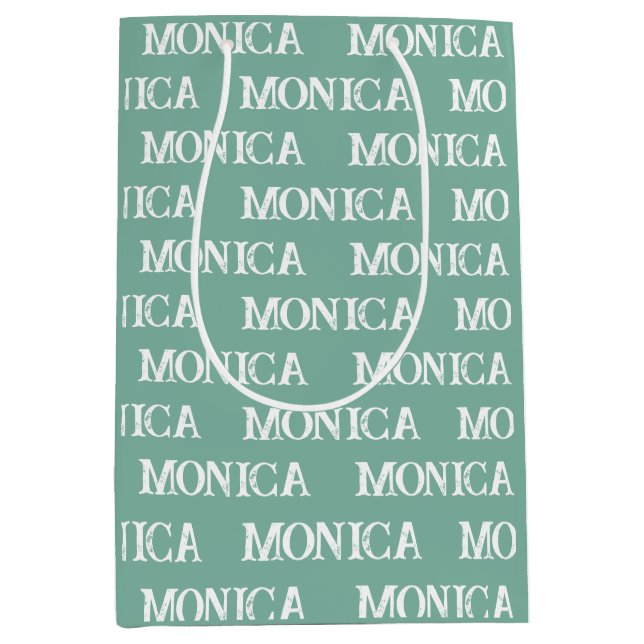 Cute Custom turquoise nom typographie Sac cadeau (Devant)