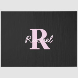 Cute Customizable Monogram | Light Pink & Black Seidenpapier