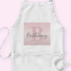 Cute Customizable Pink Monogram & Your Name Script Schürze