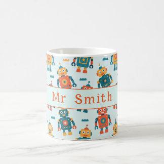 Cute Customizable Robot Print Kaffeetasse