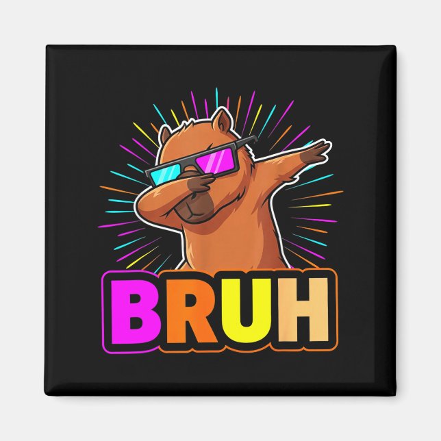 Cute Dabbing Capybara Funny Animal Meme Capy Lover Magnet (Vorne)