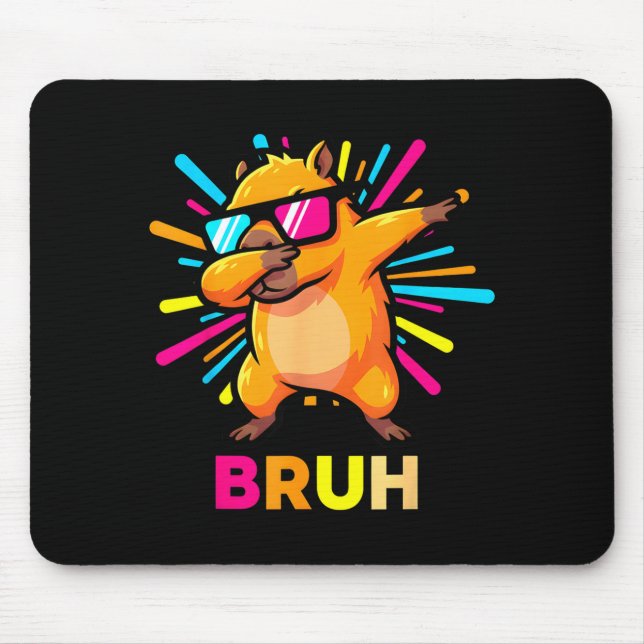 Cute Dabbing Capybara Funny Animal Meme Capy Lover Mousepad (Vorne)