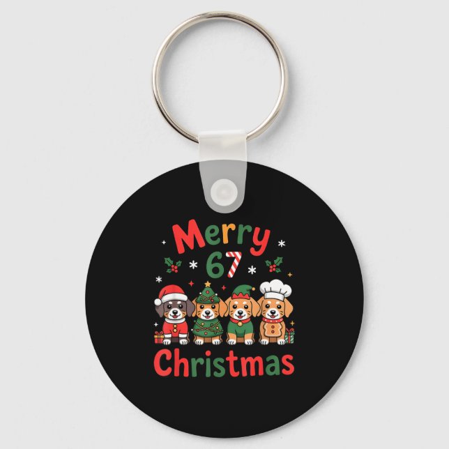 Cute Dachshund Christmas Design Funny Holiday Dog  Schlüsselanhänger (Vorderseite)