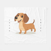 Cute Dachshund Dog Blanket – Cozy Illustrated Pet 
