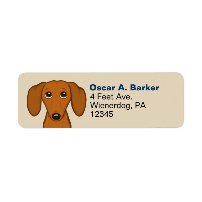 Cute Dachshund | Étiquettes d'adresse de retour de (Devant)