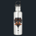 Cute Dachshund Peeking Out of Zipper Illustration Edelstahlflasche<br><div class="desc">Cute Dachshund Peeking Out of Zipper Illustration</div>