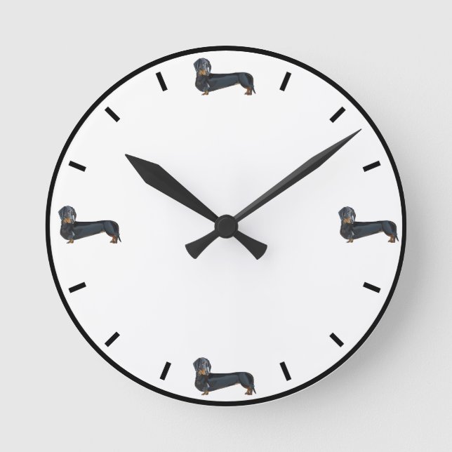 Cute Dachshund Runde Wanduhr (Vorderseite)
