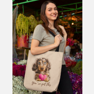 Cute Dachshund Tote Bag You’ve Got This Motivation Tasche