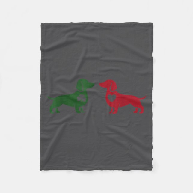 Cute Dachshund Valentines Patrick's Day Lover Dog  Fleecedecke (Vorderseite)