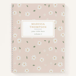 Cute Daisy Floral Blossoms & Greenery Notizbuch