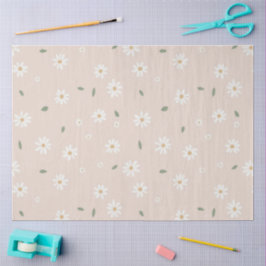 Cute Daisy Floral Blossoms & Greenery Seidenpapier