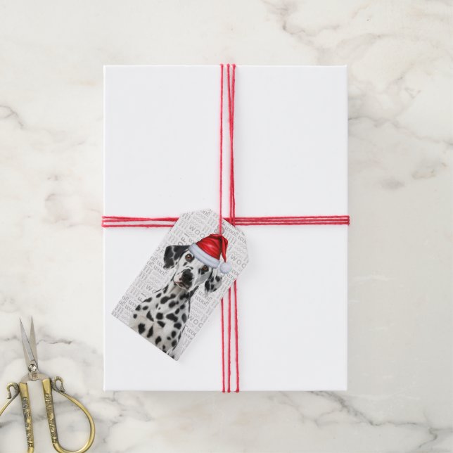 Cute Dalmatian Dog Christmas Holiday Geschenkanhänger (Mit Garn)
