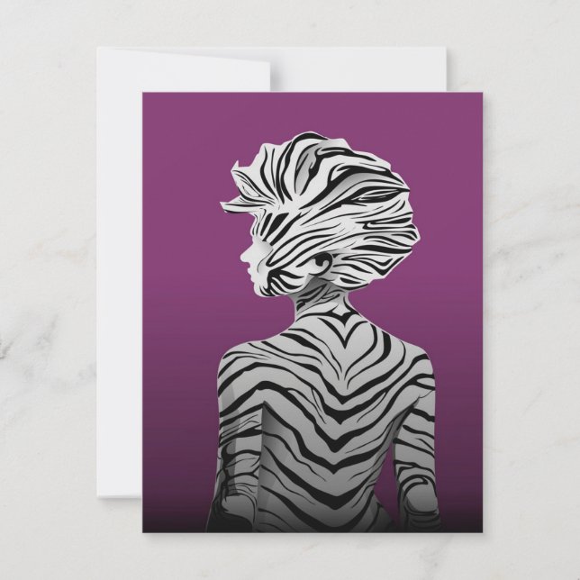 Cute Dancing Zebra Canvas Einladung (Vorderseite)