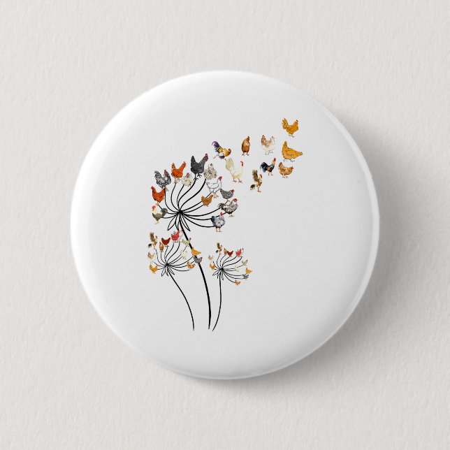Cute Dandelion Chickens Lover Shirts For Women Gir Button (Vorderseite)