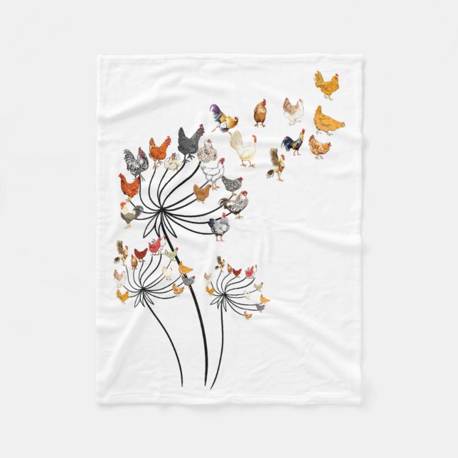 Cute Dandelion Chickens Lover Shirts For Women Gir Fleecedecke (Vorderseite)