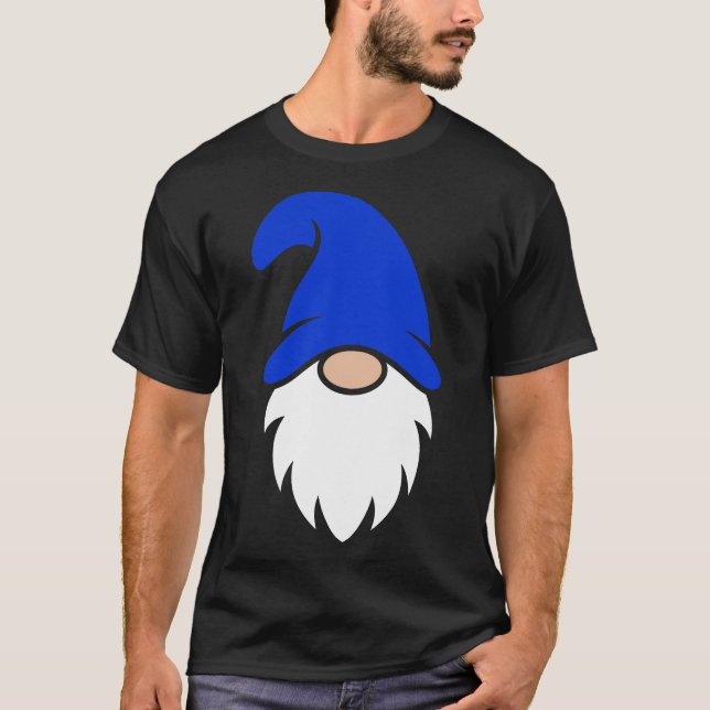 Cute Dark Blue Christmas Gnome T-Shirt (Vorderseite)